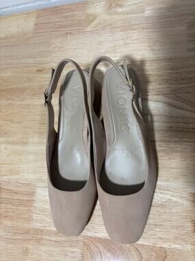 Vionic Taupe Slingback Block Heels